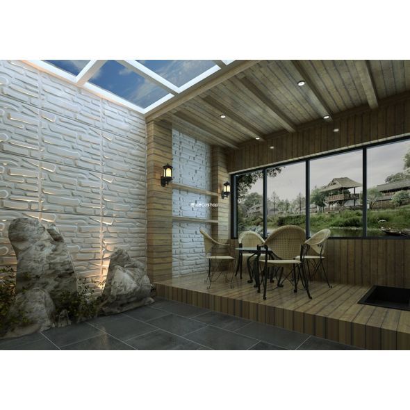Eldeco Kesme Taş 3D Bambu Duvar Paneli